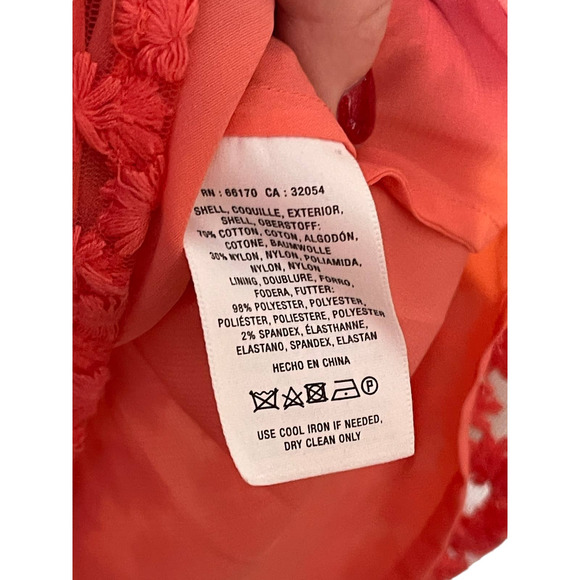 Anthropologie Artelier Women's Dress Floral Embroidered Short Sleeve Pink Size 2 - Picture 6 of 8